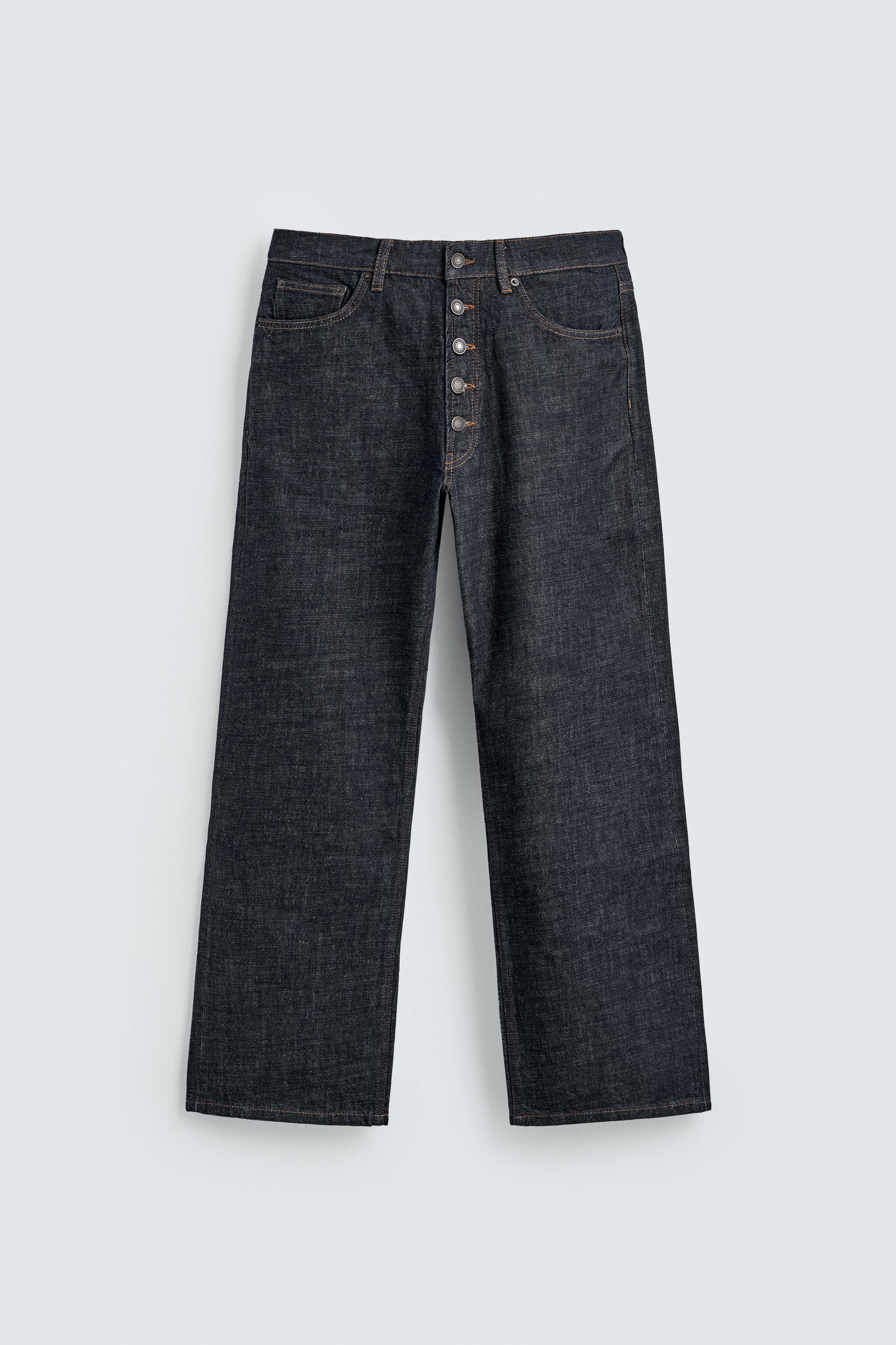 BUTTON-FRONT LOOSE FIT JEANS