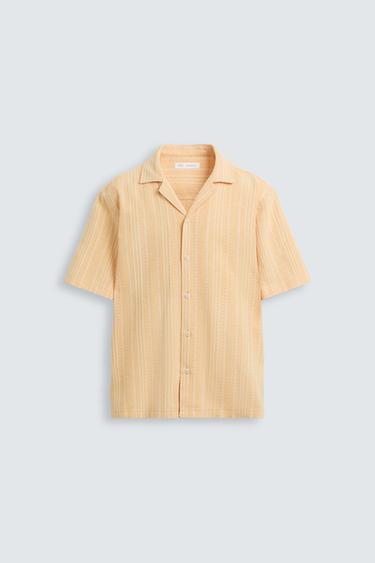 GEOMETRIC JACQUARD SHIRT - Orange by Zara