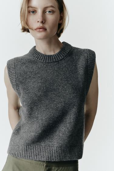 CHALECO PUNTO SOFT - Gris medio de Zara