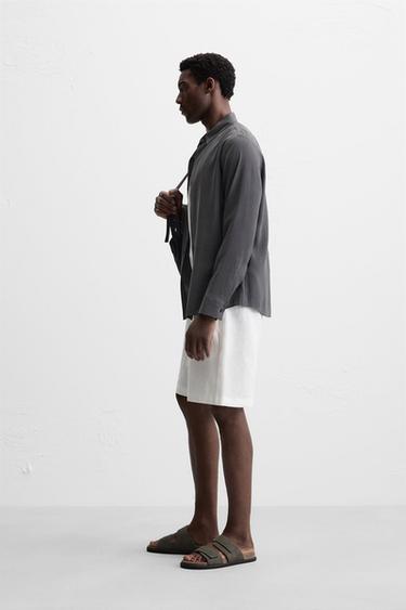 BERMUDA 100 % LIN - Blanc de Zara - Image 3