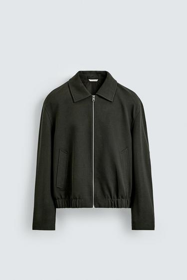 TEXTURED TWILL JACKET - Grey green by Zara