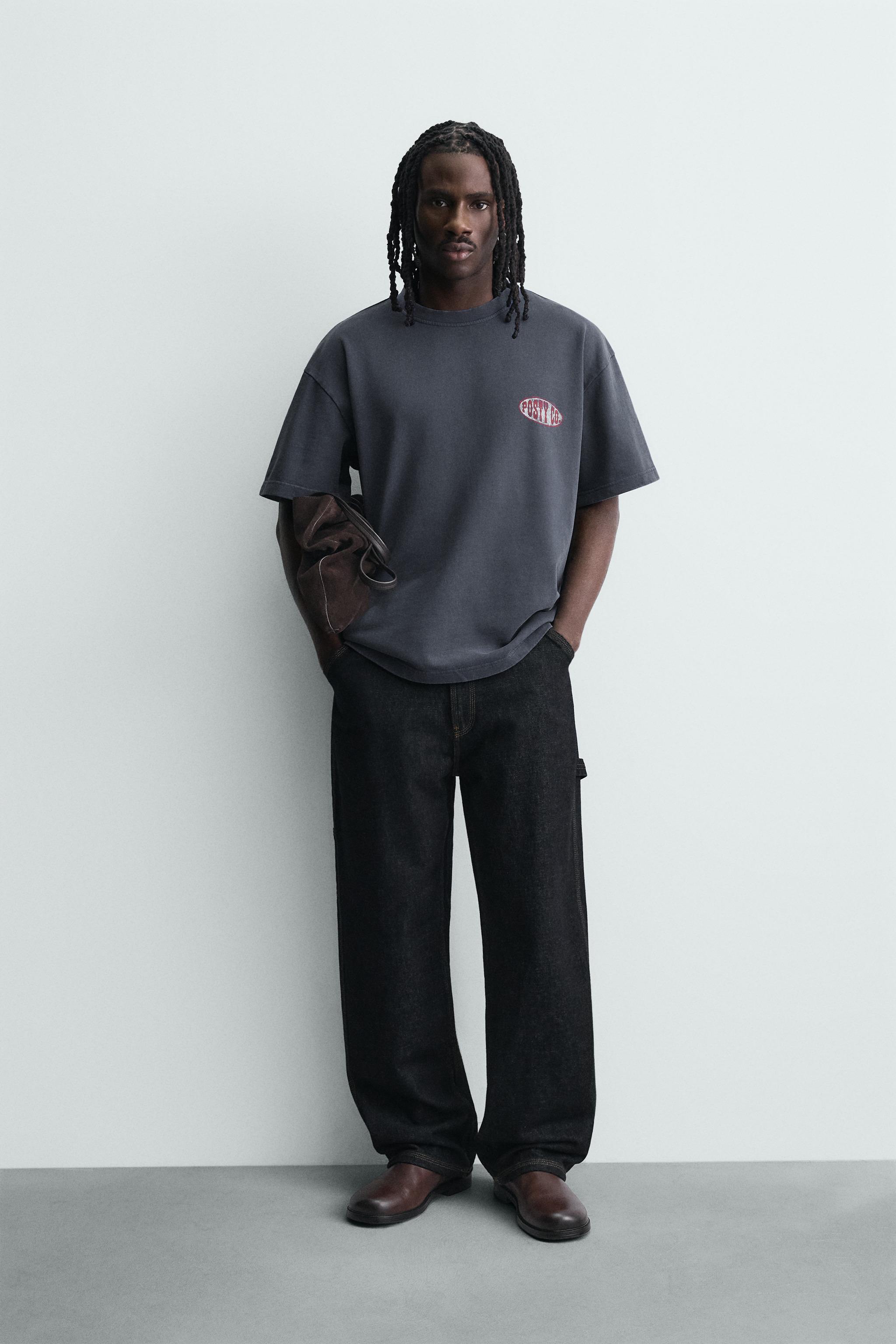 WASHED SWEATSHIRT WITH POST MALONE™ GRAPHICS - Blue | ZARA United