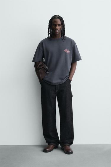 WASHED POST MALONE™ GRAPHIC SWEATSHIRT - Blue by Zara