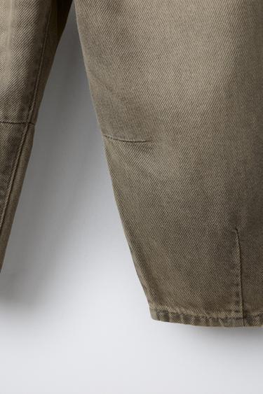 WASHED-EFFECT BALLOON JEANS - Grey / Tan by Zara - Image 2