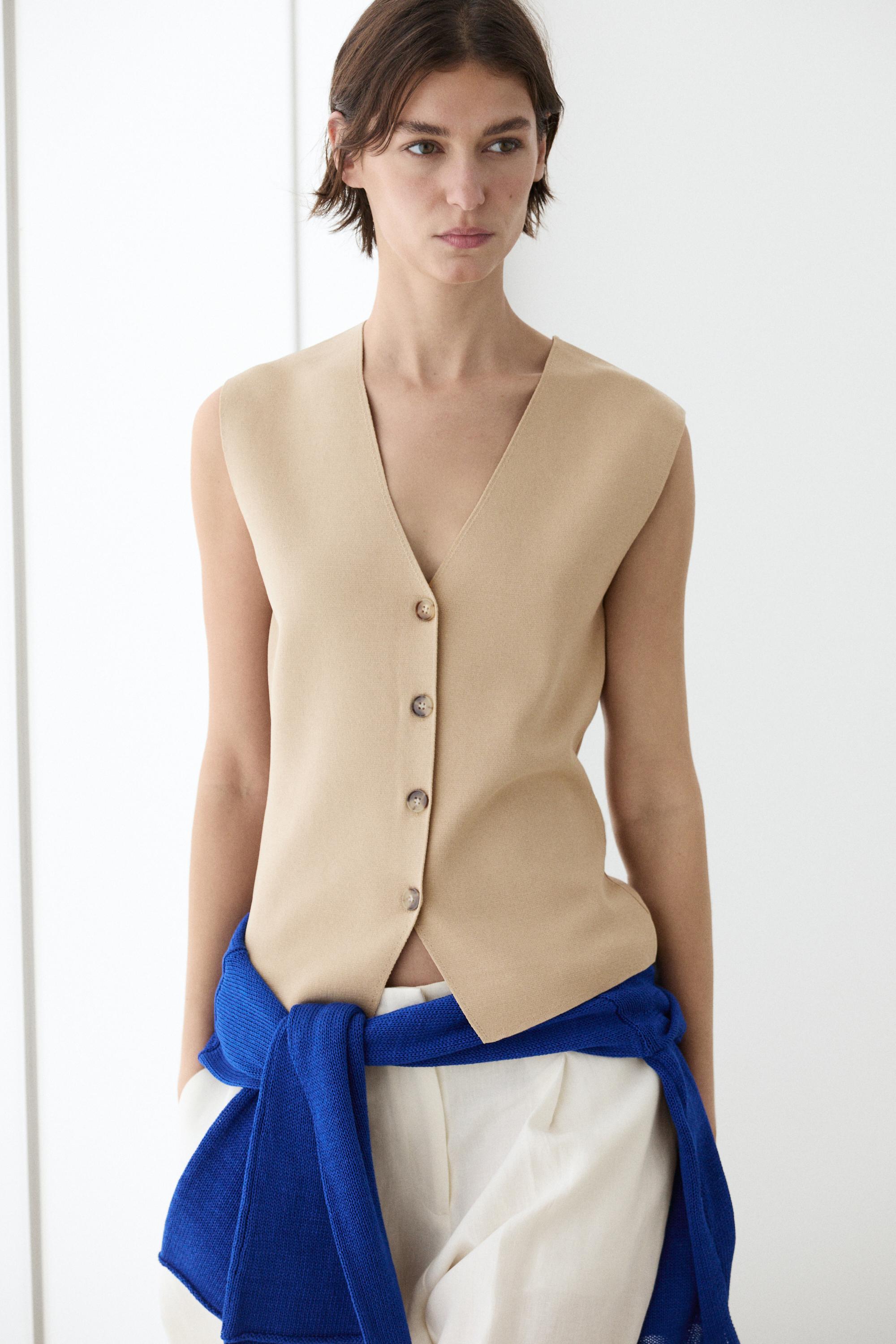 Knit waistcoat with button details