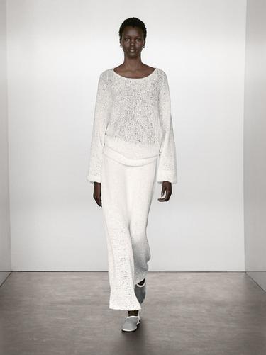 Jersey manga globo detalle lazos - Blanco de Zara