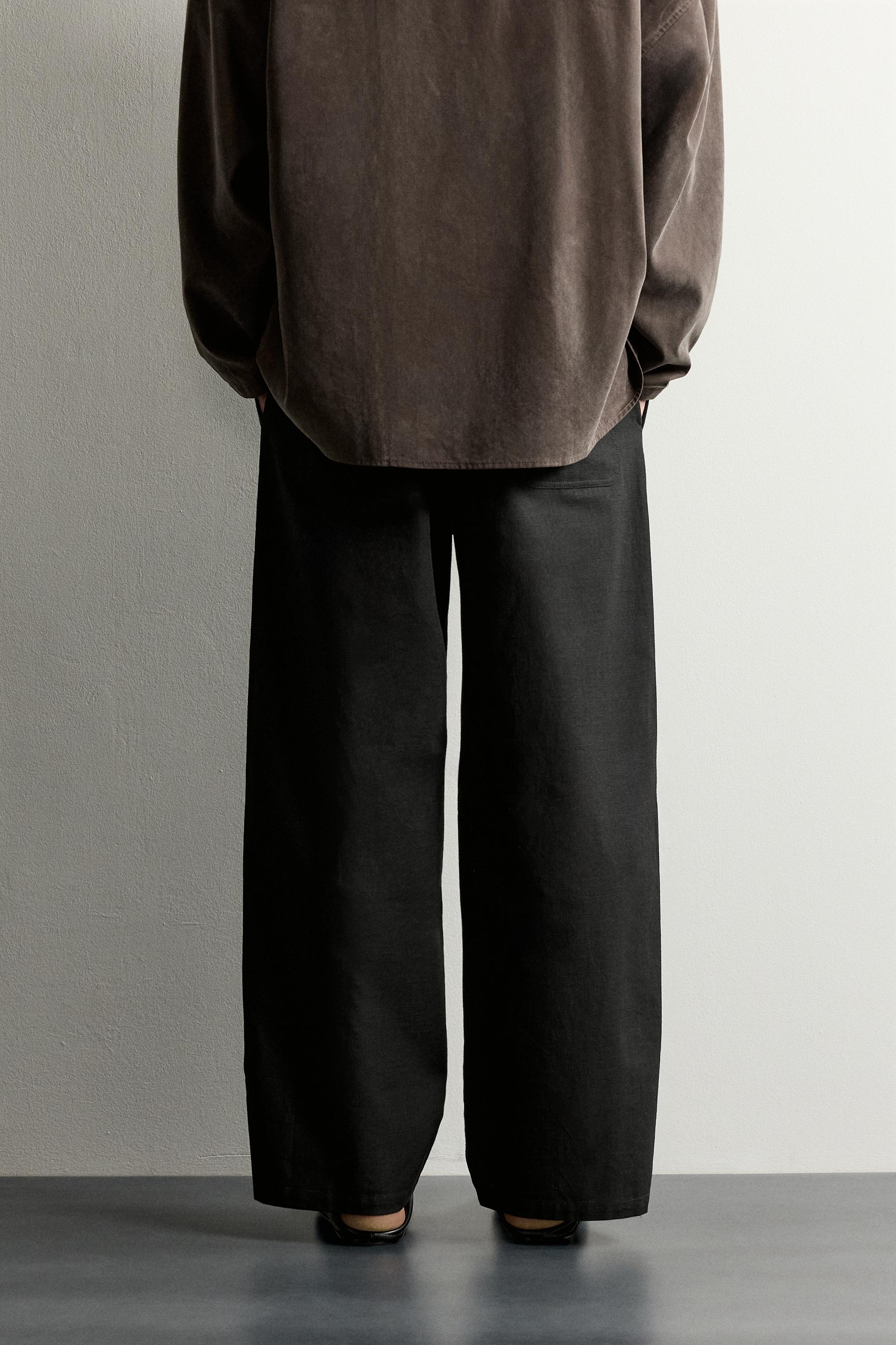 Мужские брюки Zara RELAXED FIT BUTTON PANTS — фото 3