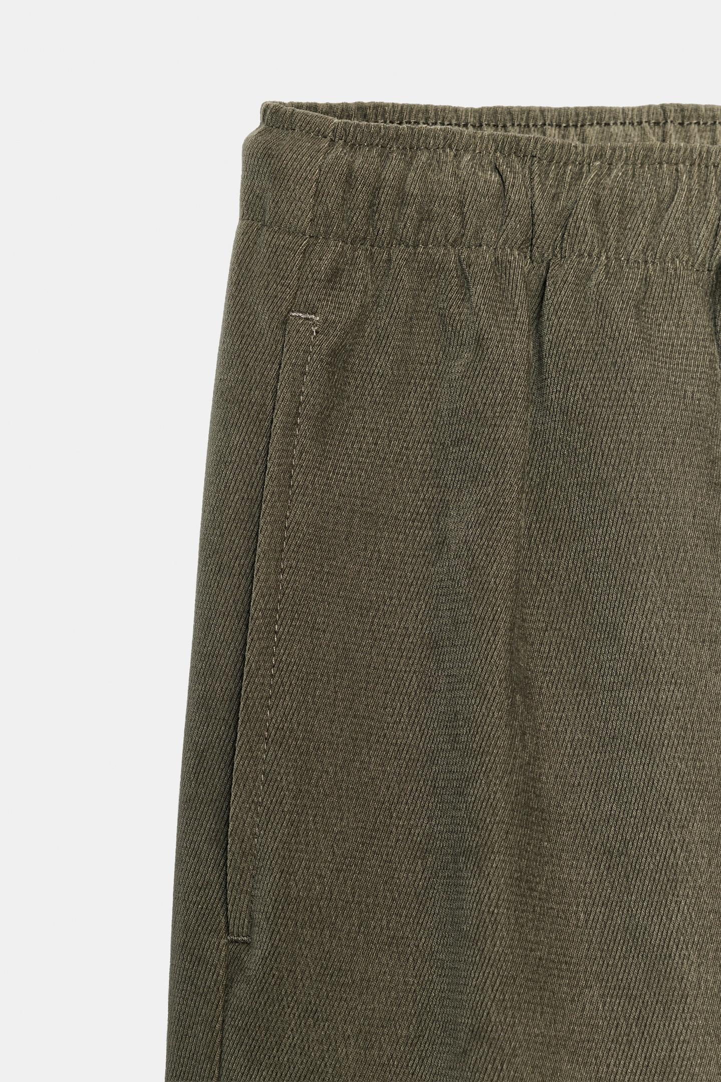 Женские брюки Zara Wide-Leg Elastic Waist, цвет: Хаки — фото 8