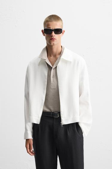 100% LINEN JACKET - White by Zara