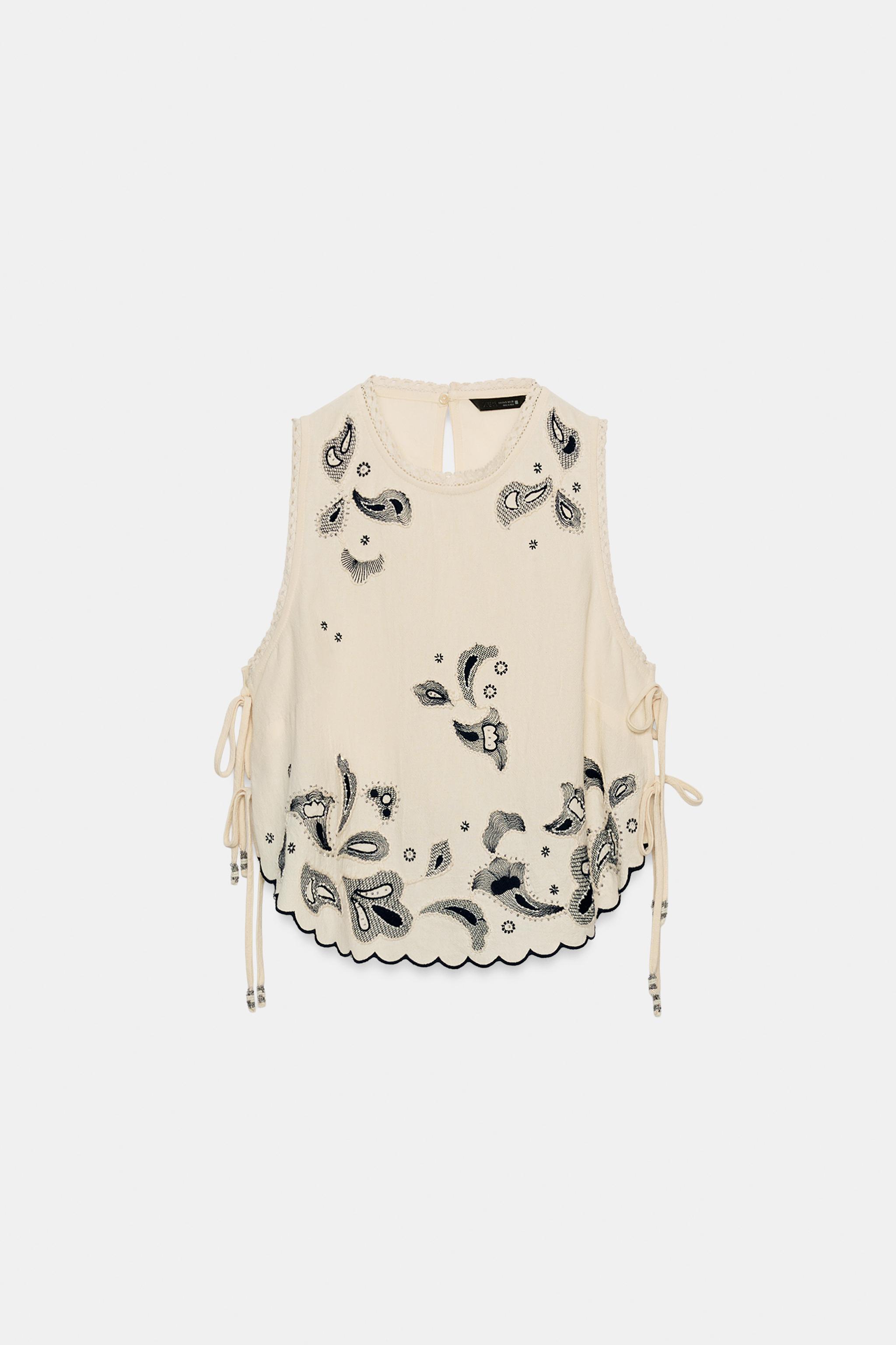 EMBROIDERED BEADED TOP