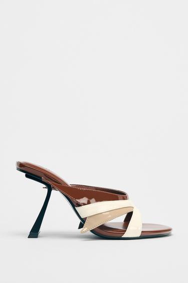 ASYMMETRIC HEELED SANDALS - Multicoloured by Zara