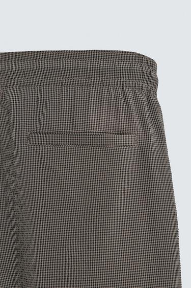 MAILLOT DE BAIN LONG À CARREAUX TEXTURÉ - Gris de Zara - Image 3