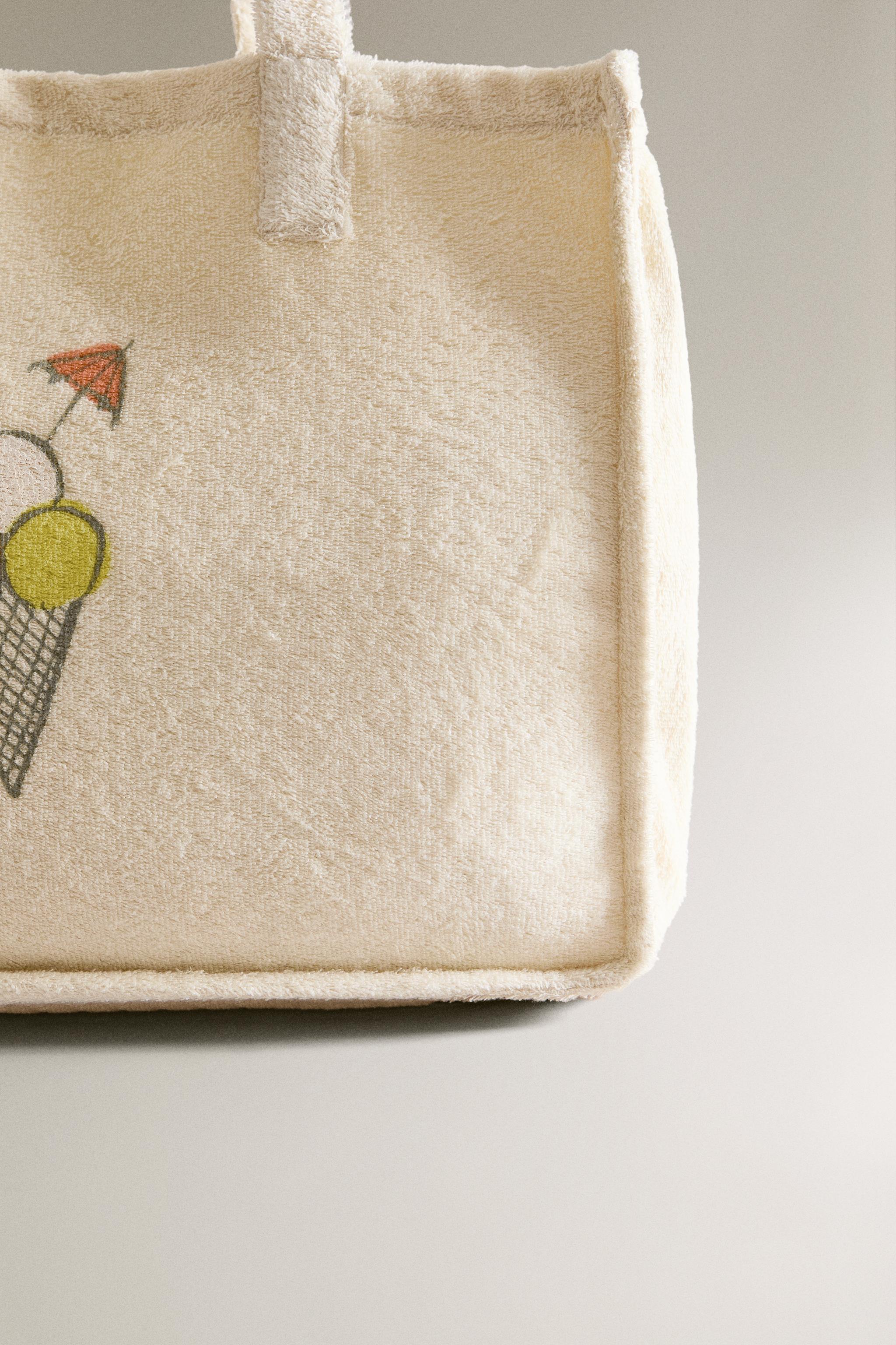CHILDREN'S ICE CREAM COTTON BEACH BAG - Light beige | ZARA