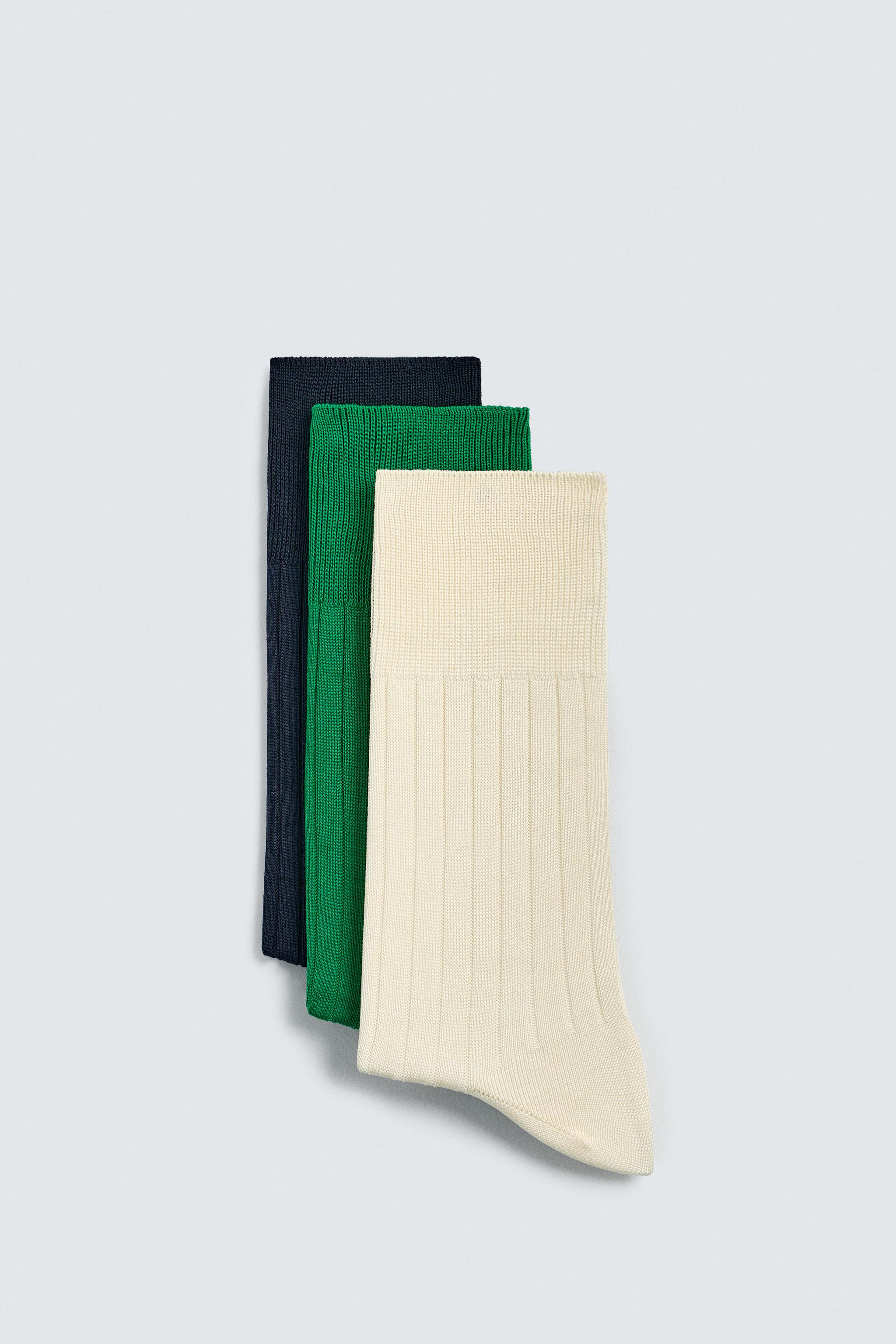 THREE-PACK OF MERCERIZED RIB SOCKS