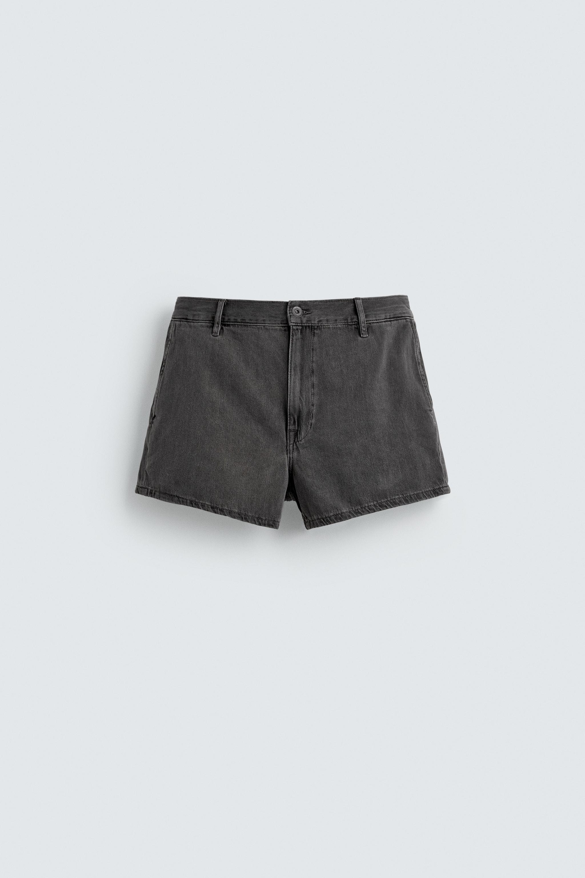 MINI DENIM SHORTS — Charcoal