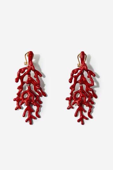 PENDIENTES CORAL - Rojo de Zara