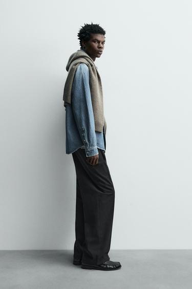RELAXED FIT DENIM SHIRT - Mid-blue by Zara - Image 3
