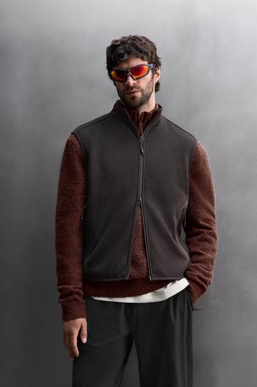 GILET EN MAILLE BIMATIÈRE POLAIRE - Marron de Zara - Image 1