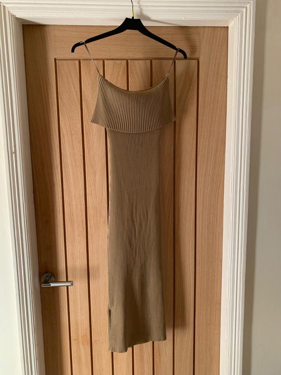 zara knit bandeau dress RIBBED SECOND HAND Dresses Bridesmaids