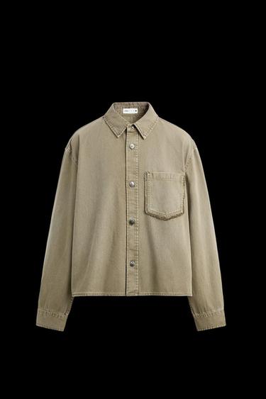 Zara RELAXED FIT PATCH OVERSHIRT - Beige - Image 0