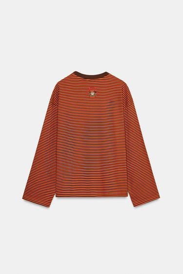 T-SHIRT RAYURES PIPPI LÅNGSTRUMP™ - Brown Stripes de Zara - Image 4
