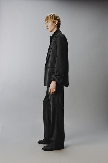 DOUBLE-BREASTED PINSTRIPE SUIT BLAZER - Black by Zara - Image 3