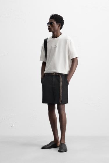 T-SHIRT À PIÈCE IMPRIMÉE - Blanc de Zara - Image 3