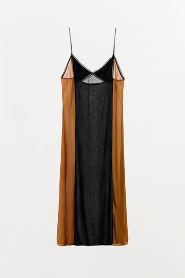ROBE COMBINÉE DENTELLE - Noir / Écru de Zara - Image 3