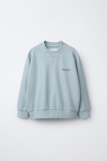 ENSEMBLE SWEAT ET SHORT À INSCRIPTION - Bleu clair de Zara - Image 1