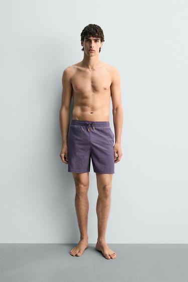 Zara WASHED TECHNICAL SWIMSUIT - Purple - Image 0