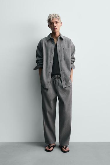 EMBOSSED RELAXED FIT SHIRT - Grey marl by Zara - Image 0