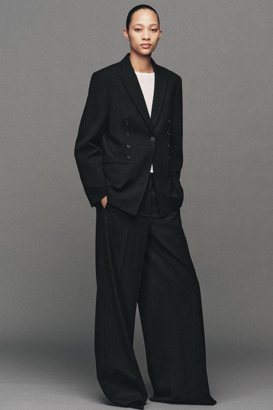 ZW COLLECTION STRIPED BLAZER - Black by Zara - Image 0