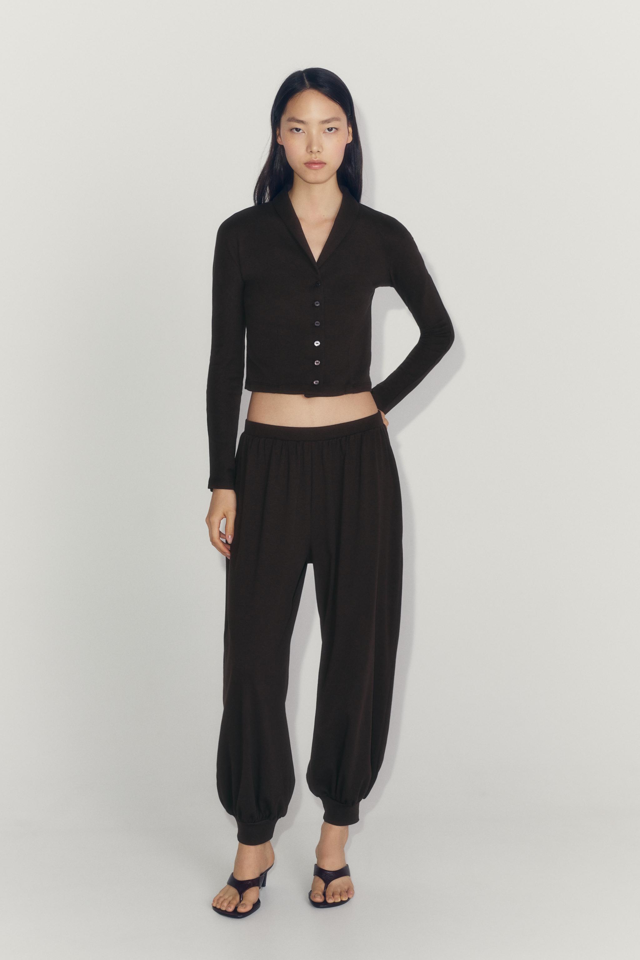 SHORT BUTTON-UP JACKET — Chocolate