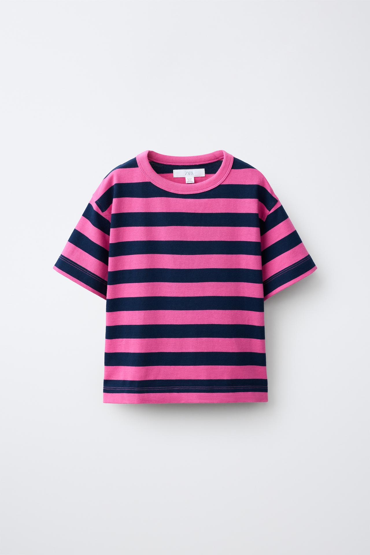 HEAVYWEIGHT STRIPED T-SHIRT — Pink