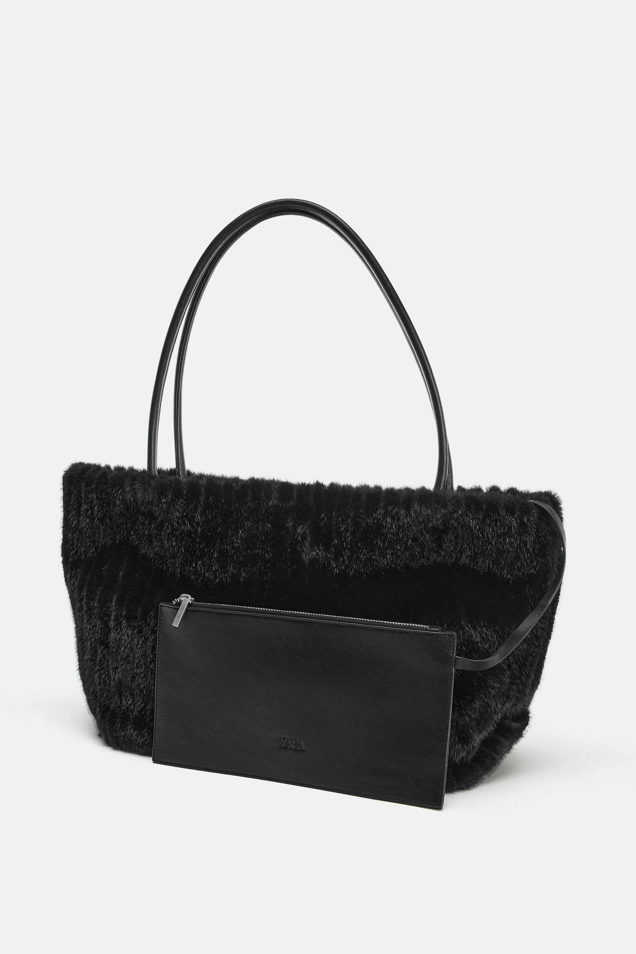 FAUX FUR TOTE BAG