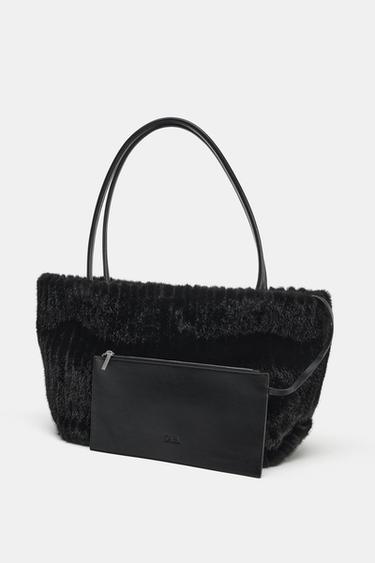 SAC SHOPPER EFFET FOURRURE - Noir de Zara - Image 4
