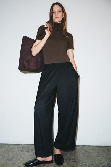 ШТАНИ ZW COLLECTION WIDE-LEG - Темно-сірий Zara