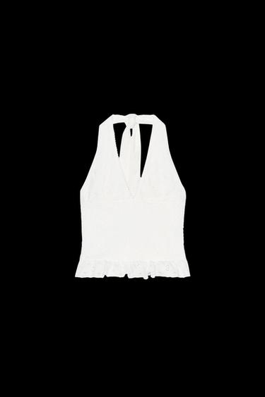 TOP HALTER COMBINADO - Blanco de Zara - Imagen 0