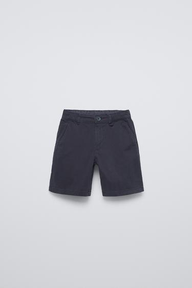 Zara BASIC CHINO SHORTS - Navy blue - Image 0