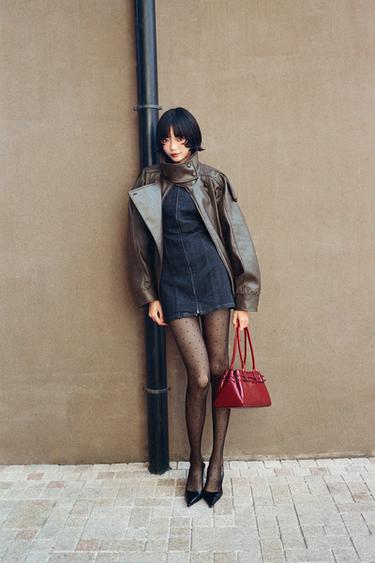 Zara 附扣環都市手提包 - 紅色