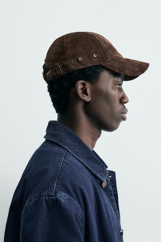 SUEDE LEATHER CAP - Brown | ZARA Australia display picture 1