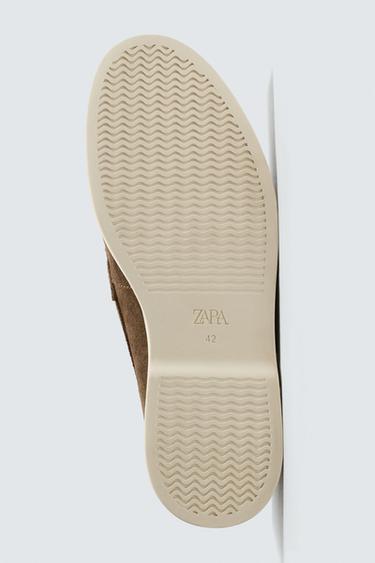 Zara CASUAL LEATHER LOAFERS - Brown