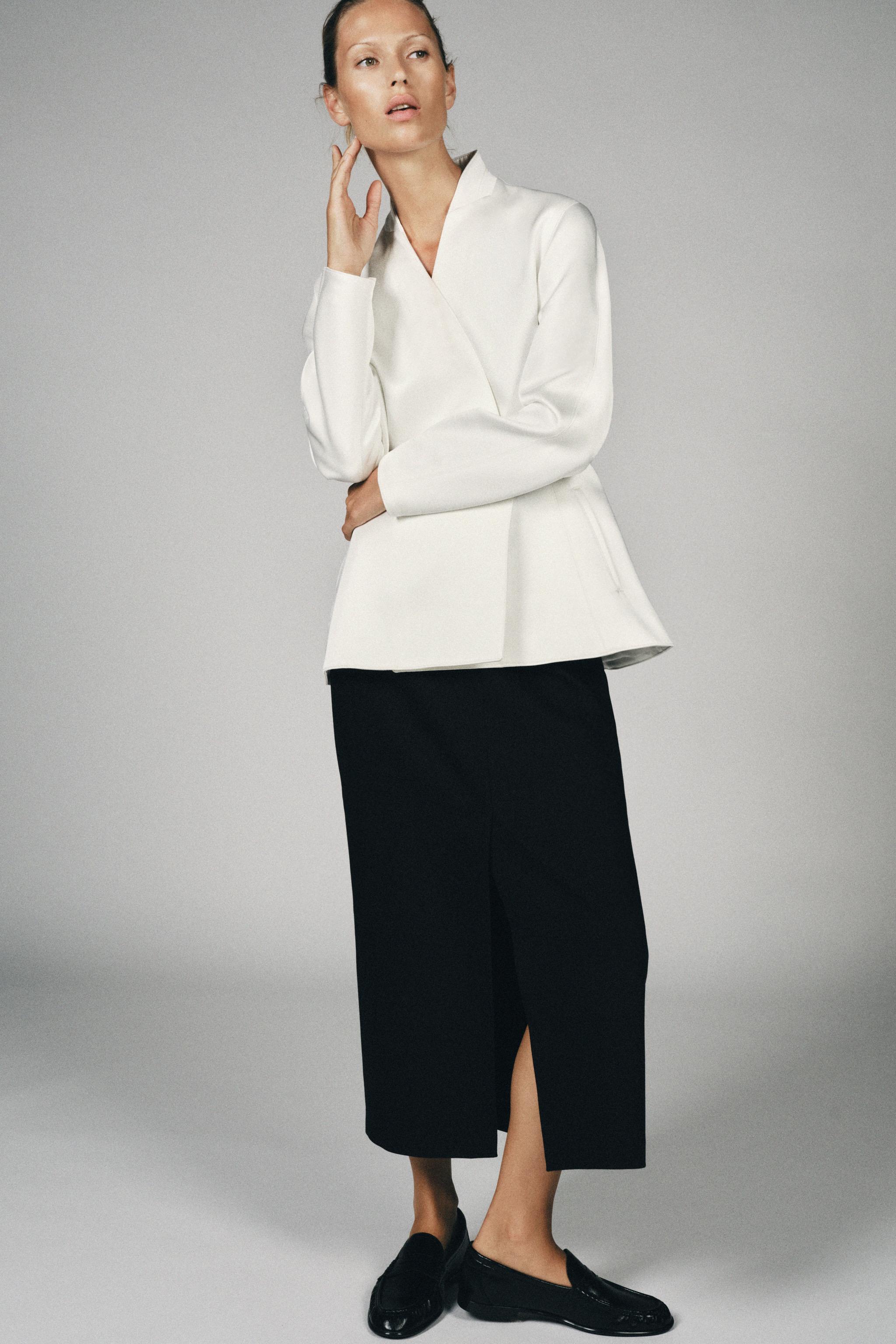 Женские пиджаки Zara SATIN DOUBLE-BREASTED BLAZER — фото 6