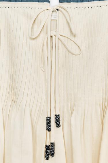 ZW COLLECTION TOP WITH CONTRAST TRIMS - Ecru by Zara - Image 6
