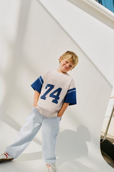 CAMISETA ESTAMPADA NÚMERO - Blanco roto de Zara