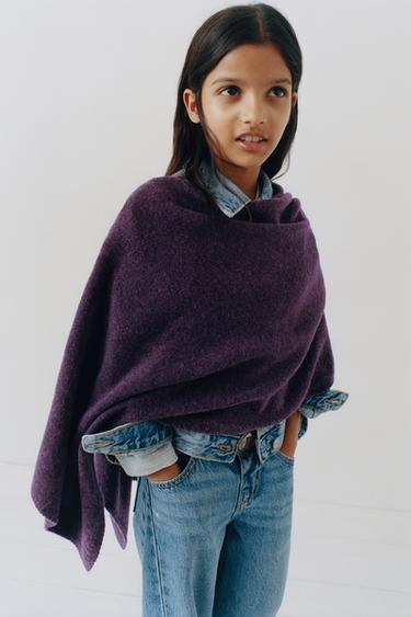 Cape aus Feinstrick - Dunkelviolett von Zara
