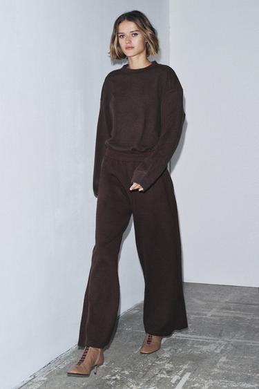 Zara SOFT LONG SLEEVE SWEATSHIRT - Chocolate