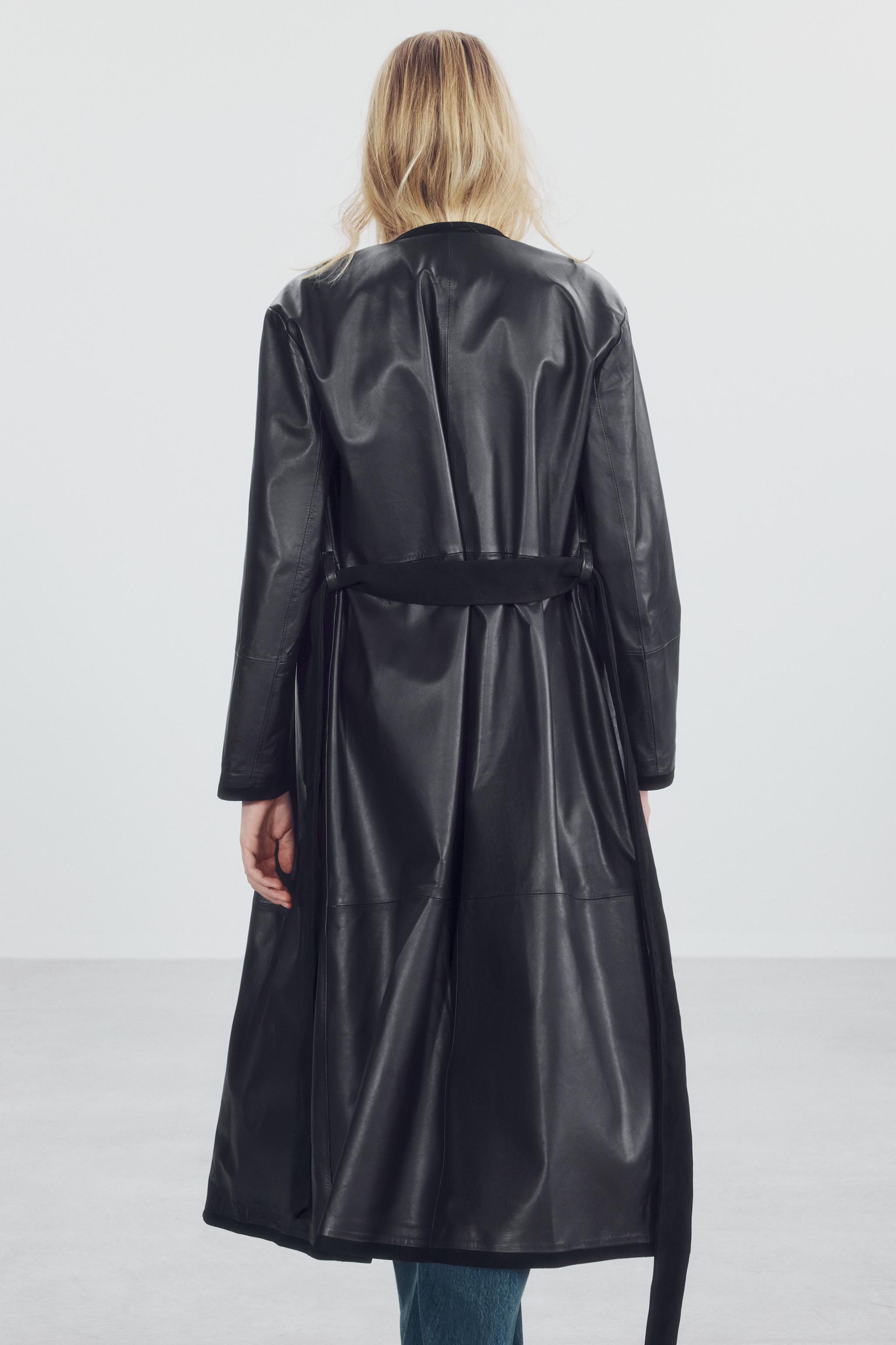 ZW COLLECTION 100% LEATHER COMBINED COAT