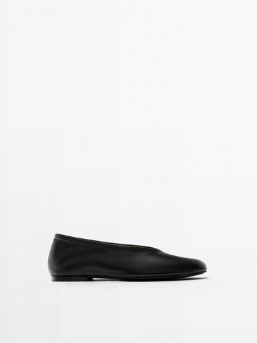 Zara Soft leather ballerinas - Black