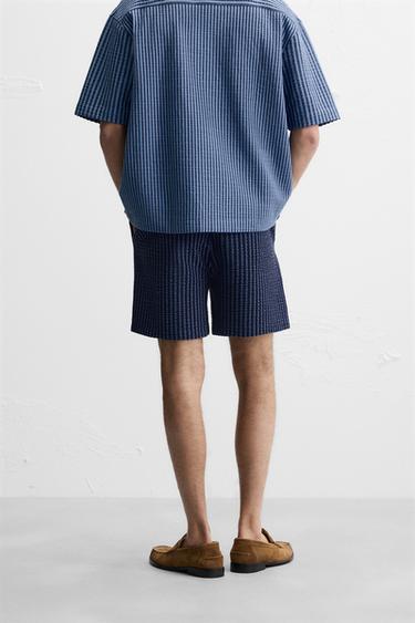 BERMUDA RELAXED FIT SEERSUCKER - Bleu / Bleu marine de Zara - Image 2